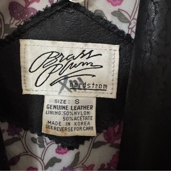 Vintage Brass Plum Nordstrom Y2K Cropped Genuine Leather lined jacket size Small - Picture 10 of 13